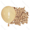A cluster of tan latex balloons and one large beige balloon for baby shower or birthday décor.