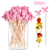 Eco-Friendly Bamboo Cocktail Picks with Cute Toppers (100 Pack)