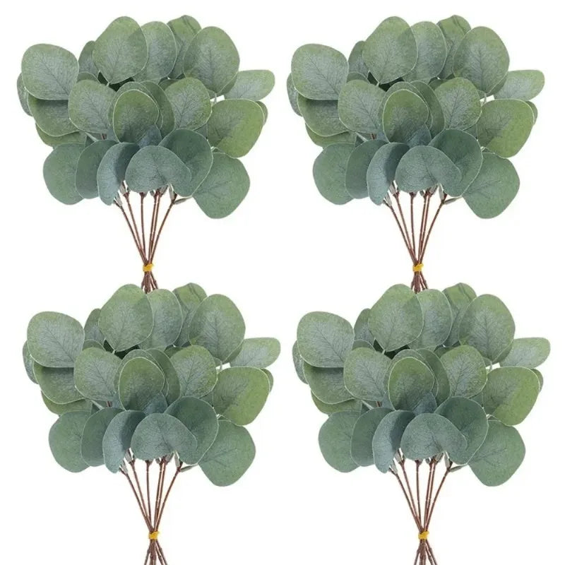 Artificial Eucalyptus Leaf Stems – Silk Greenery for Weddings & Home Decor