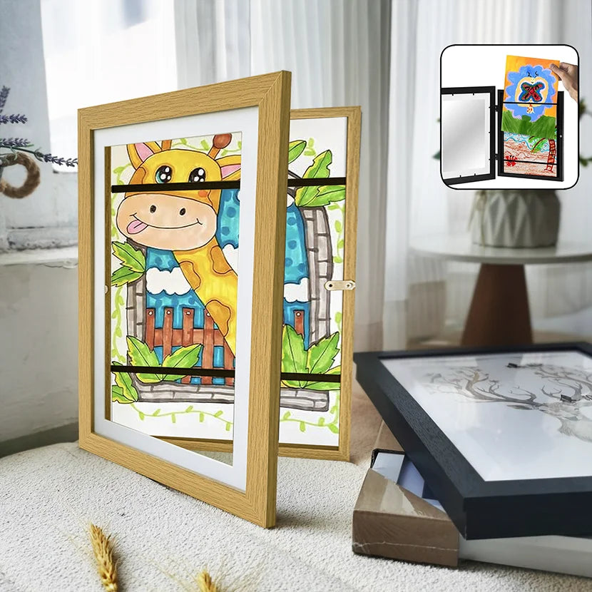 Magnetic Wooden Art Display Frame for A4 Artwork