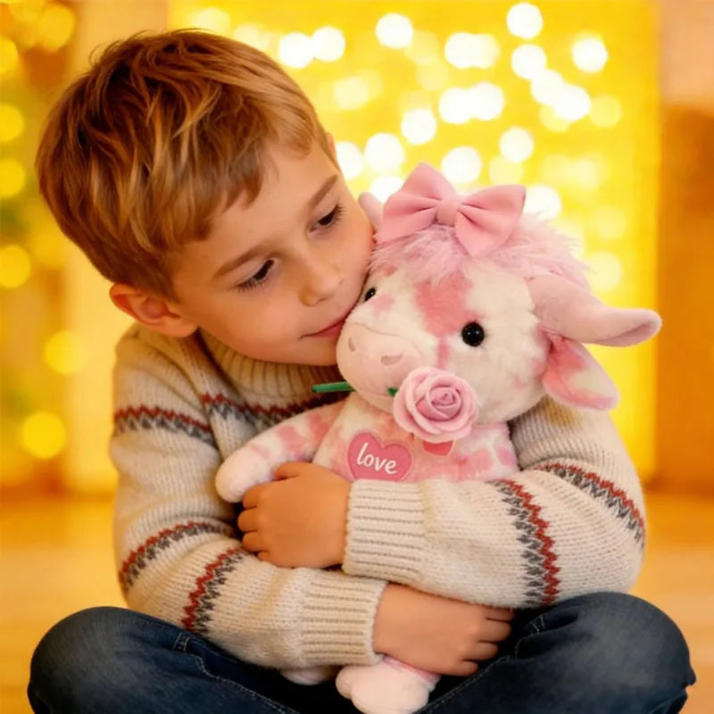 Pink Highland Cow Plush Toy – Soft Cuddly Stuffed Animal