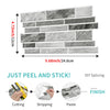 DIY marble wall sticker tiles showing the process of cutting, stripping, and applying paste for finishing