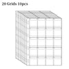 A set of 20 grids, each containing 10 pieces, for a coin collection album.