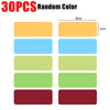 A set of 30 pieces of random color labels or stickers, rectangular in shape.