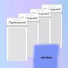 A stack of clear rhinestone embellishment packs in various sizes and colors, including an AB White option.