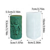 A silicone candle mold shaped like a retro god statue with a laurel wreath detail, shown next to its dimensions.