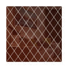 A close-up view of a brown diamond-patterned mirror wall sticker design.