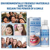 Box of EELHOE thermal forming false teeth and a cosmetic application showing before and after results