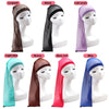 A collection of stretchy hair net caps in various colors including leopard, black, light purple, light blue, brown, rose red,