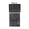 A black wooden piggy bank with numbered slots for saving money.