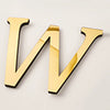 Gold acrylic mirror letter W wall sticker for decorative purposes