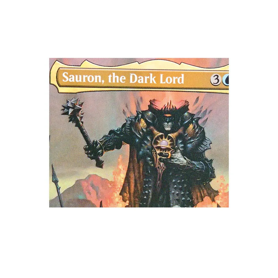 A Magic: The Gathering card featuring the creature Sauron, the Dark Lord with a cost of 30.