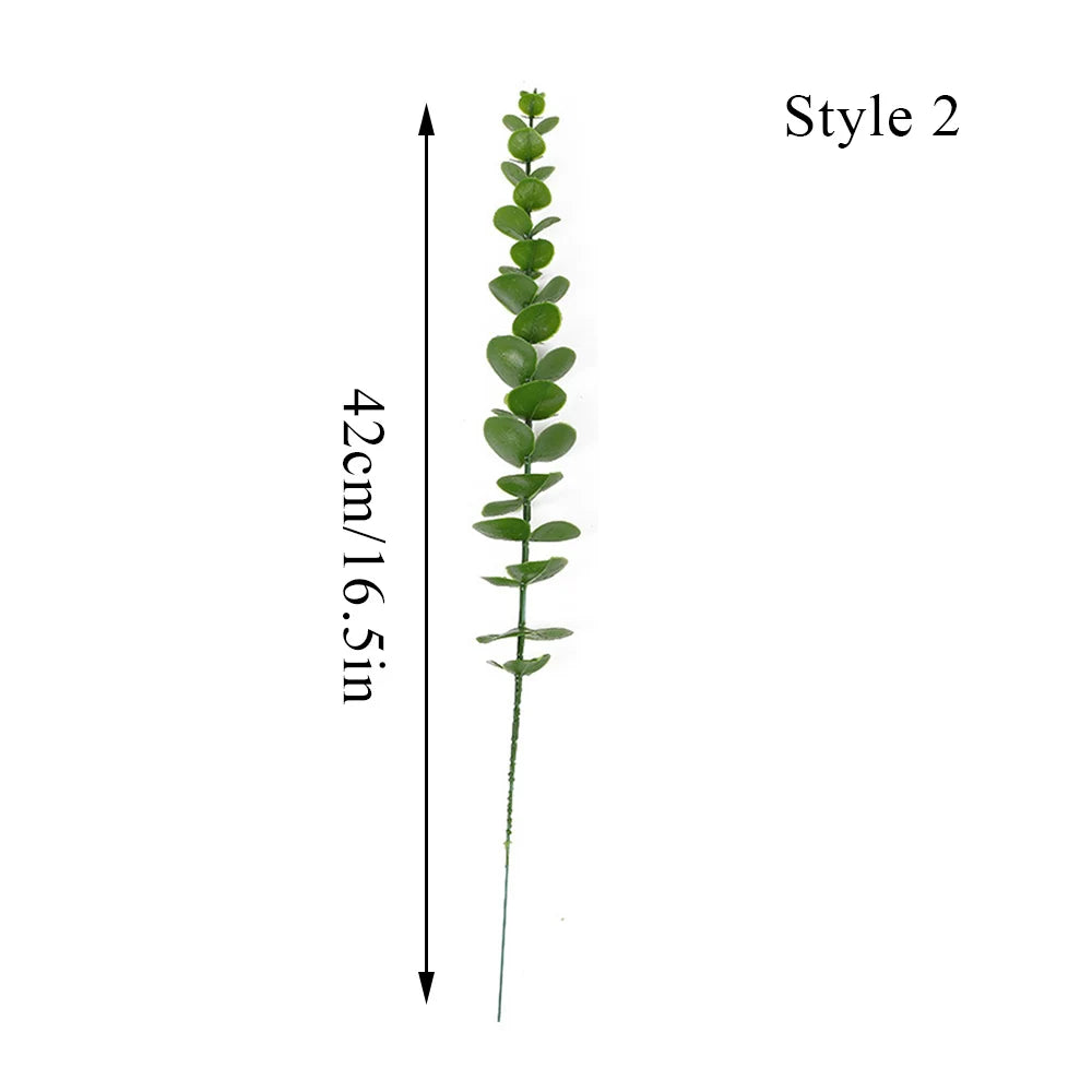 A vertical arrangement of green leaves in a style 2 presentation.
