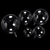 A multipack of clear balloons for party decor, shown against a black background.