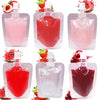 Various shades of fruit lip oil gloss products in clear plastic containers, including pink, red, and clear versions.