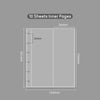 Diagram showing the dimensions of a sheet with 10 inner pages, measuring 161mm high and 133mm wide.