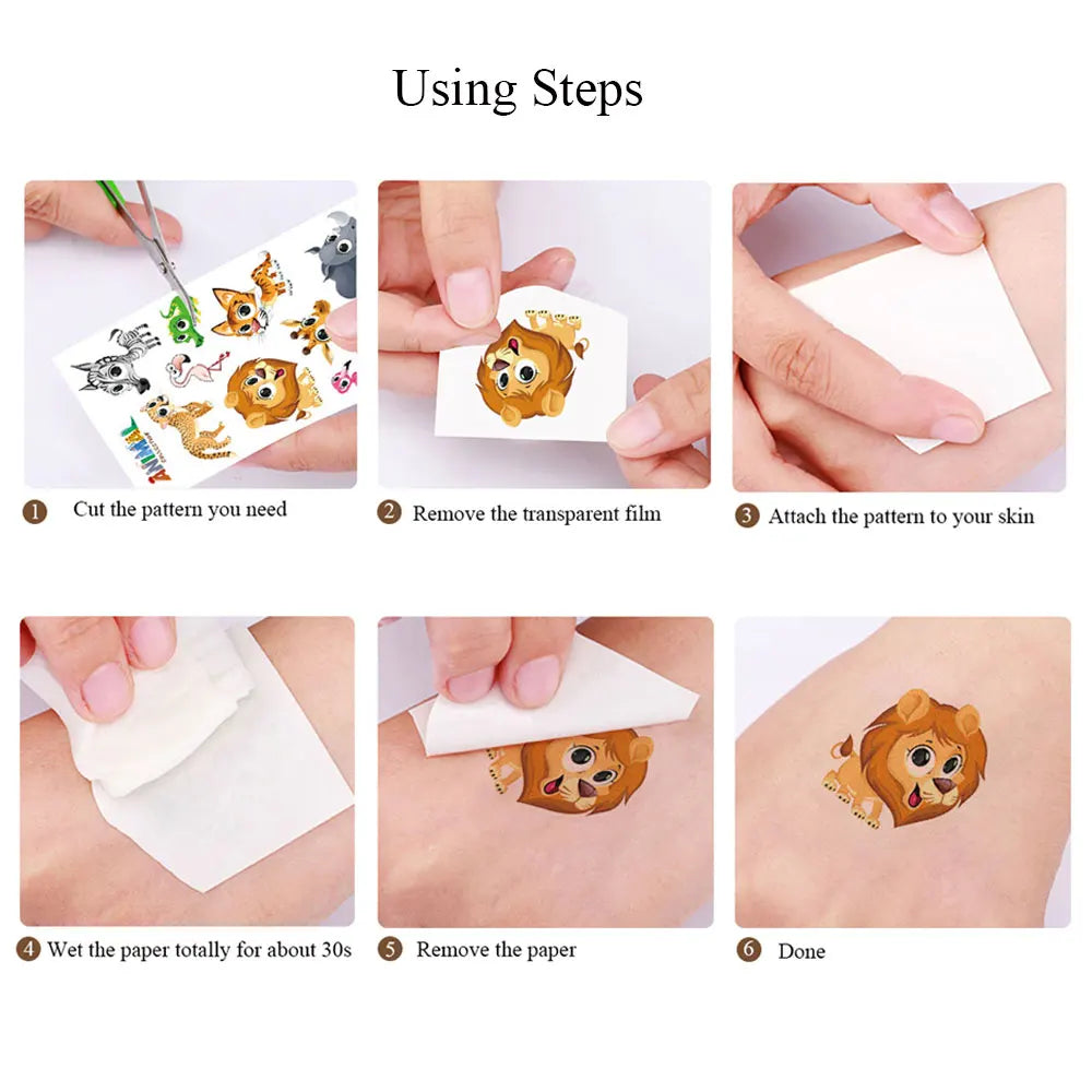Instructions for applying realistic black butterfly temporary tattoos to the skin.
