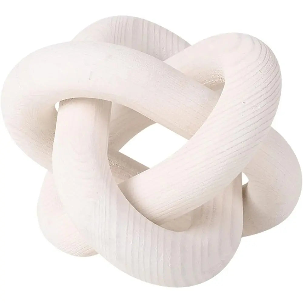 Hand carved white wood knot decor for a coffee table
