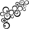 Set of 24 Gold & Silver Mirror Circle Wall Stickers