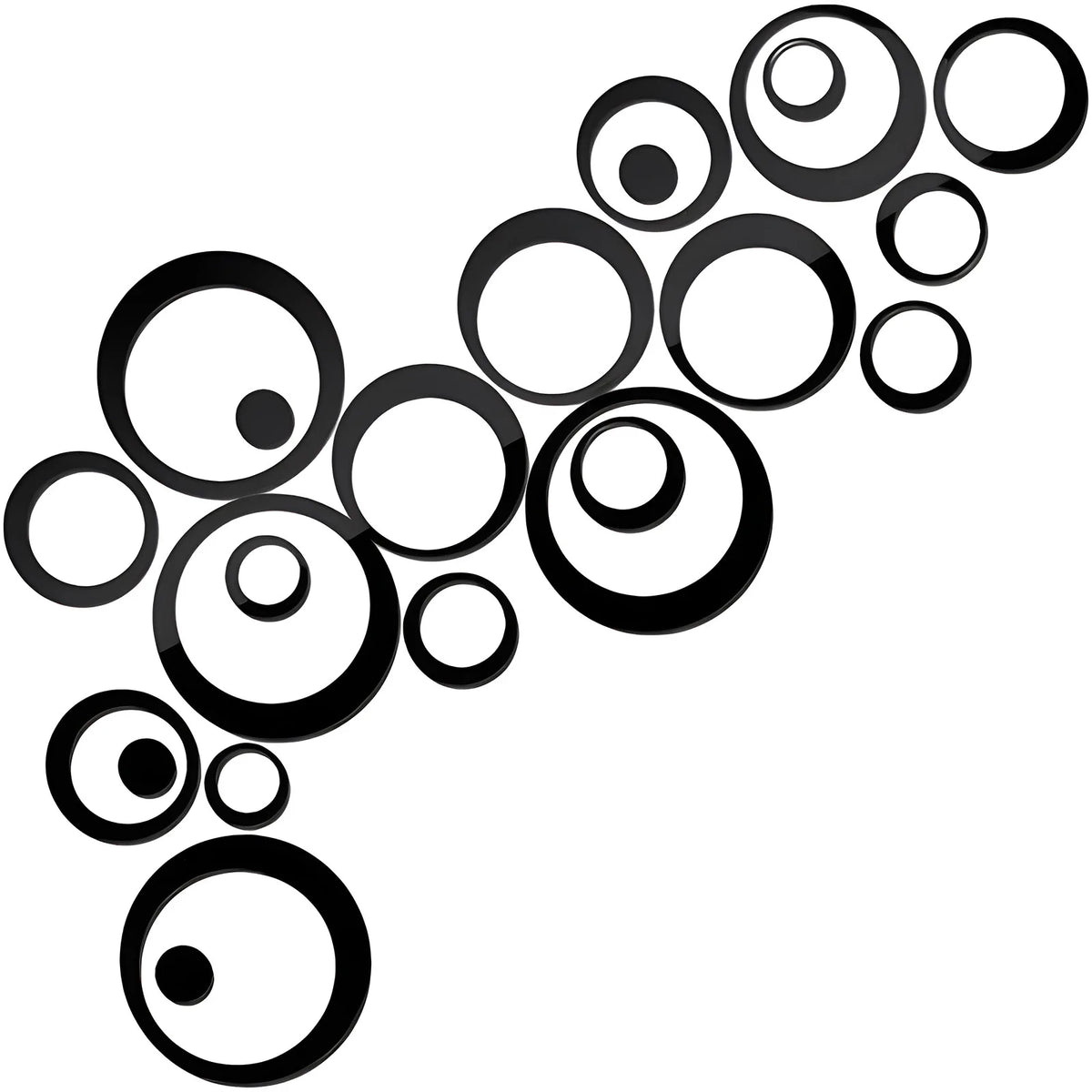 Set of 24 Gold & Silver Mirror Circle Wall Stickers