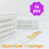 A box of 16 sets of spiral birthday cake candles with star toppers, showing the product packaging and individual candles.