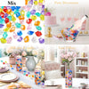 A collection of colorful crushed diamond acrylic pebbles used for party decoration and DIY crafts.