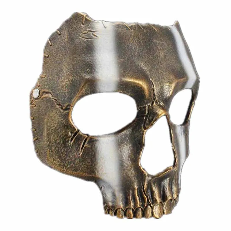A full face resin mask shaped like a skeletal ghost with textured details.