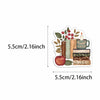 A sticker pack featuring cute ghost and book designs with autumn foliage and a candle.