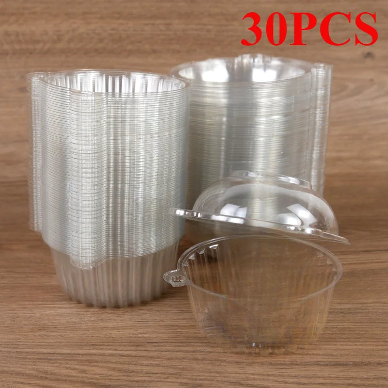 30 pieces of clear plastic dessert packaging boxes for cakes and confections