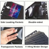 Acid-free trading card refill pages for 3-ring binders showing side loading pockets, double-sided pages, transparent pockets,