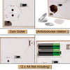 Diagrams showing the coin outlet and anticlockwise rotation mechanism of an interactive panda coin-saving money box