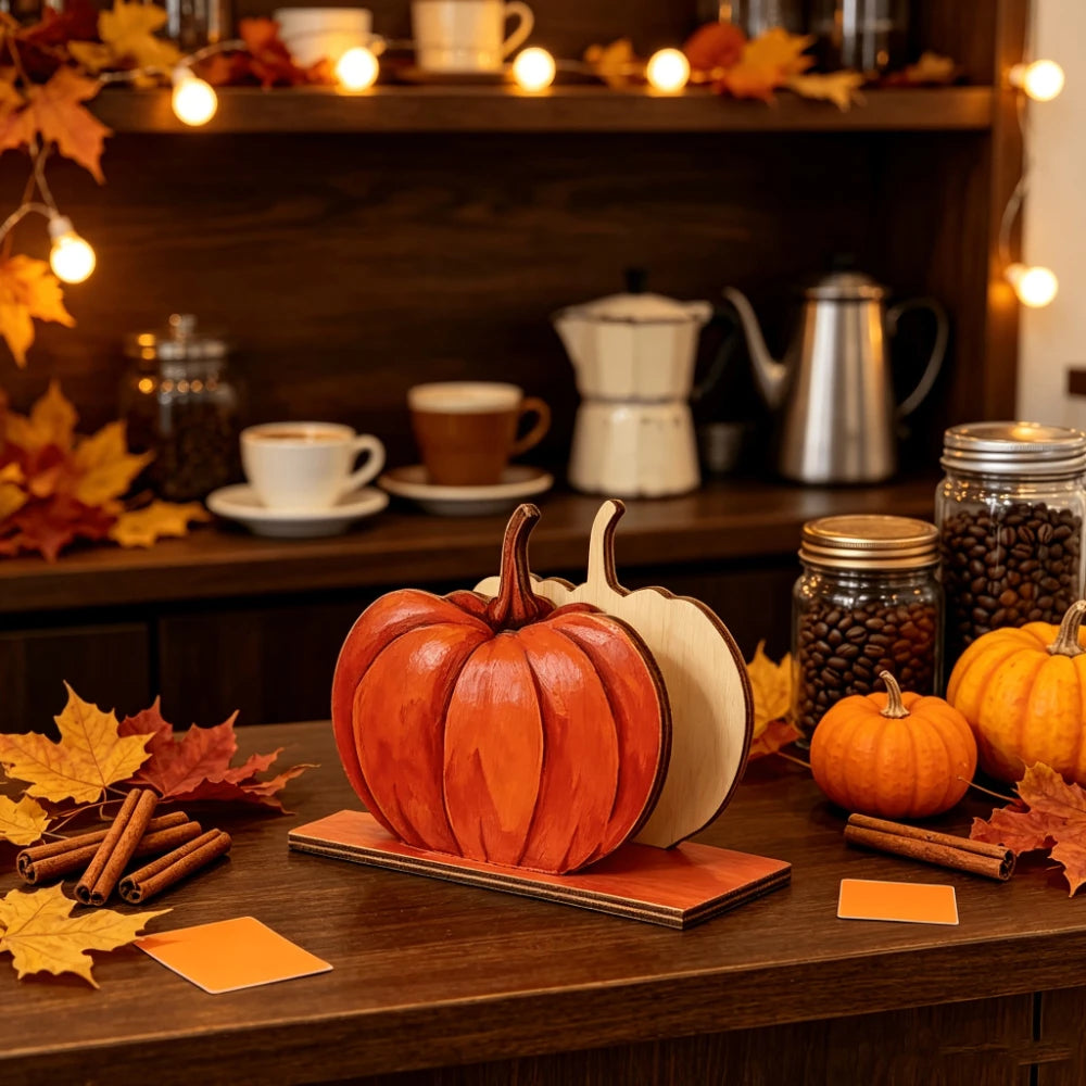 Wooden Pumpkin Napkin Holder for Fall & Thanksgiving