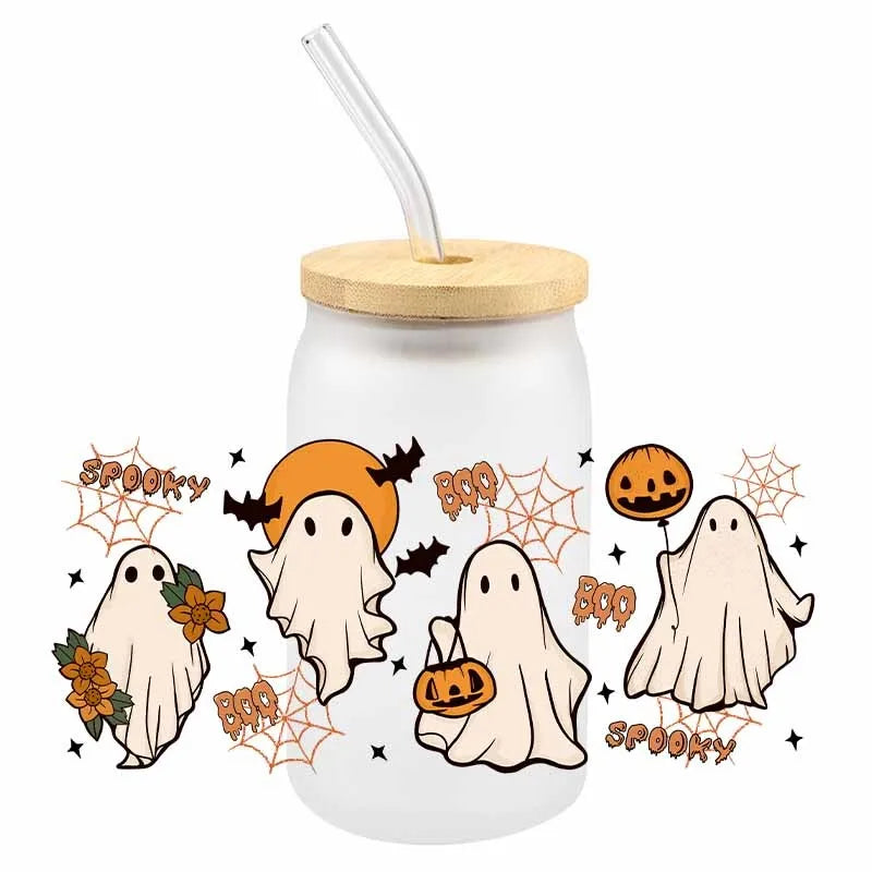 Halloween Spooky UV DTF Cup Wraps – 3D Cartoon Stickers