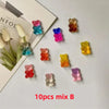 A collection of ten bear-shaped magnetic chalkboard and message stickers in various colors including pink, blue, red, and yel
