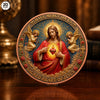 Sacred Heart of Jesus Copper Challenge Coin with Angels