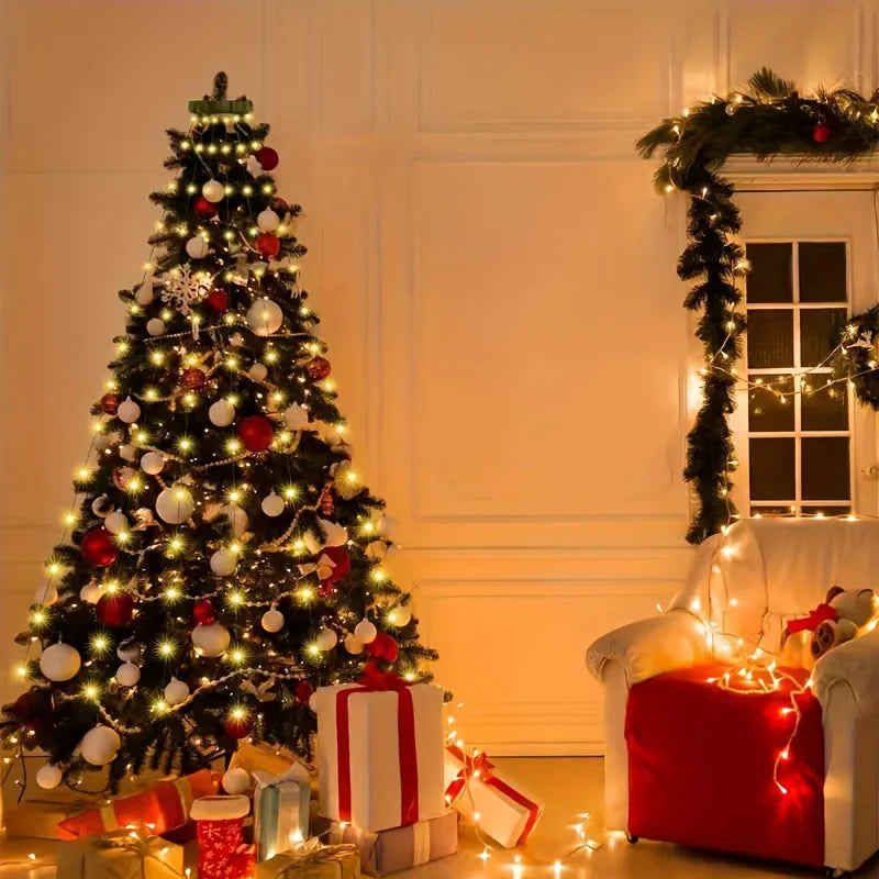 USB-Powered Waterfall Christmas Tree Lights with Remote