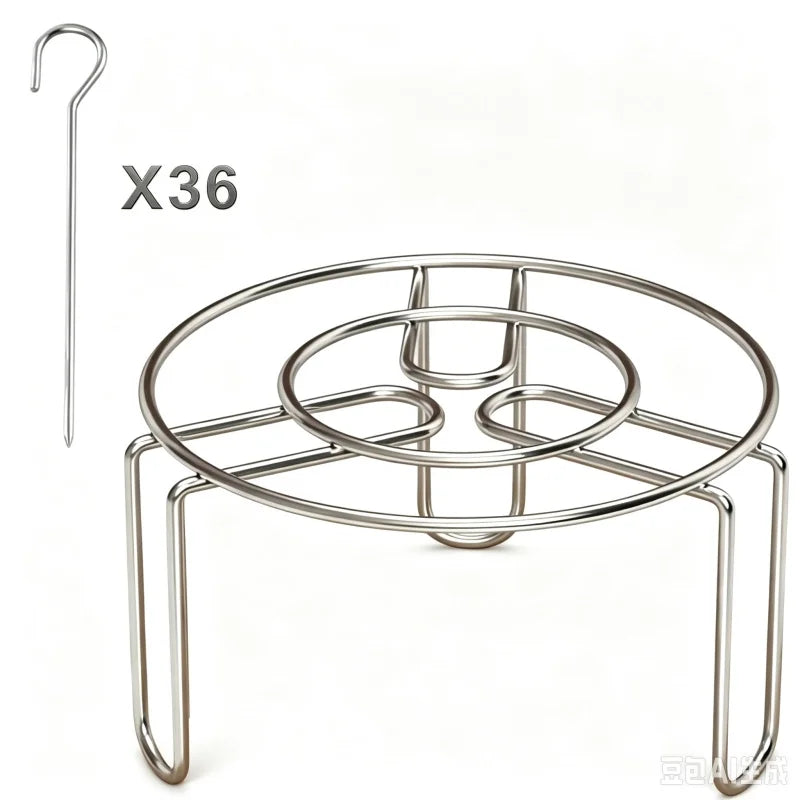 Stainless steel vertical skewer rack with 36 pieces for air fryer