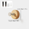 Solid beech wood wall hook rack with four hooks, measuring 50mm wide and 58mm high.