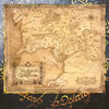 Vintage retro world map canvas wall art featuring a detailed map of Rohan and Gondor