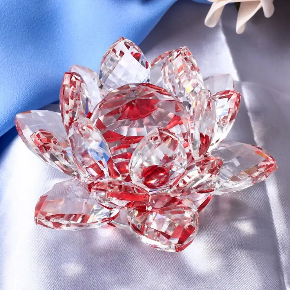 Crystal Lotus Flower Feng Shui Decorative Ornament