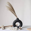 Handmade Ceramic Donut Vase – Minimalist Boho Home Decor