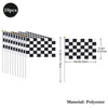 A set of 10 checkered flag style flags on sticks for race car traffic light decoration made of polyester