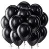 A pack of black latex balloons for a party, shown from above.