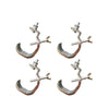 Three aluminum C-clamp hooks used for securing stage lighting trusses.