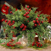 Artificial Pine Branches with Red Berries (Set of 30)