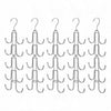 A set of five rotating organizer hangers with swivel hooks for clothing or accessories.