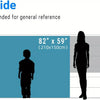 A size guide chart showing measurements for a backdrop banner, ranging from 0 to 60 inches.