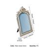European-Style Velvet Jewelry Display Stand with Silver-Plated Floral Detail