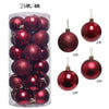 A collection of 24 deep red and glittery Christmas baubles for holiday tree and seasonal decoration.