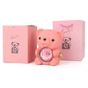 Rotating Hugging Bear Jewelry Box with Rose